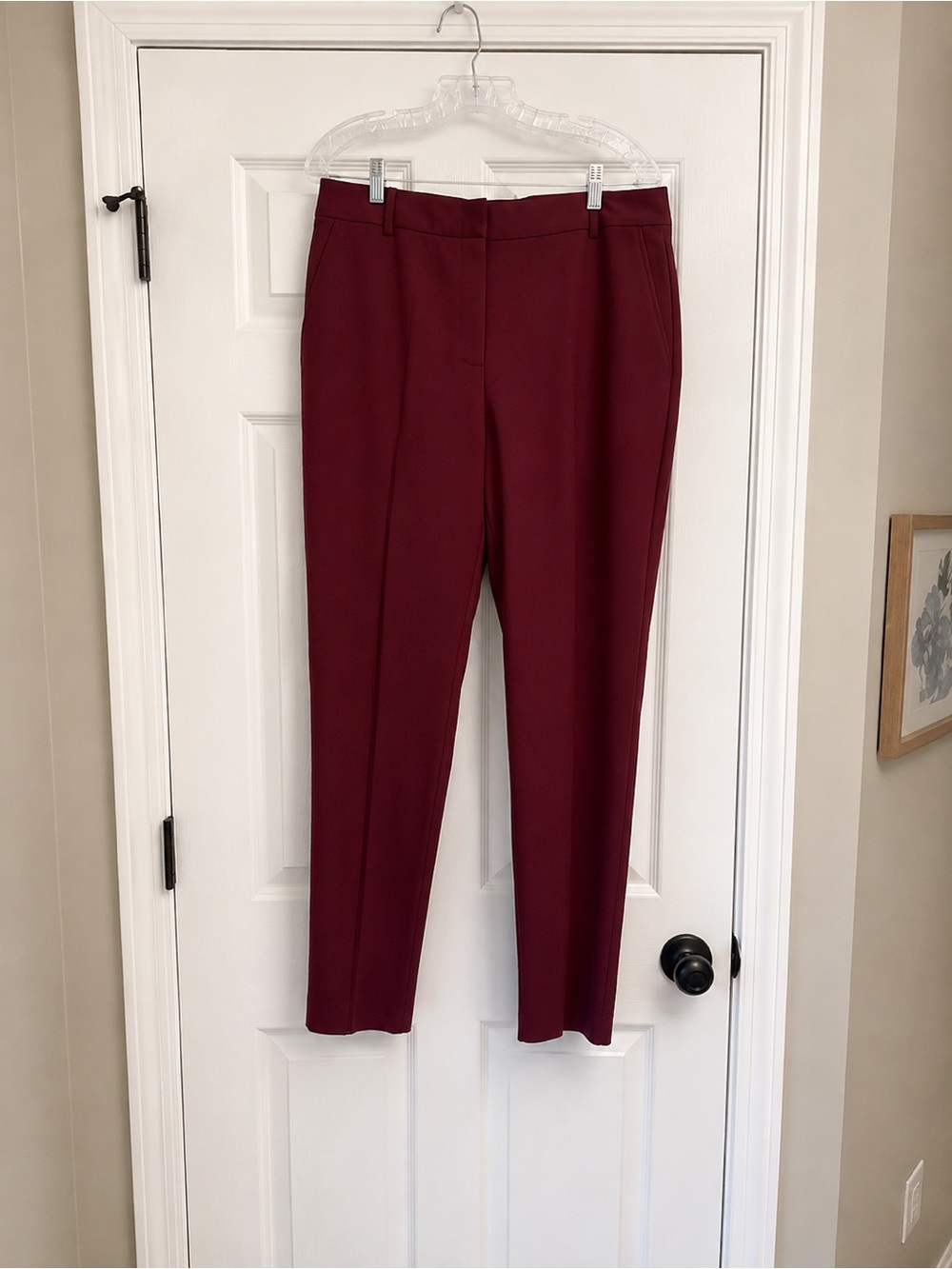 Anne Klein Wine Straight-Leg Ankle Pants